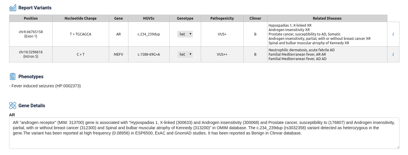 Report details